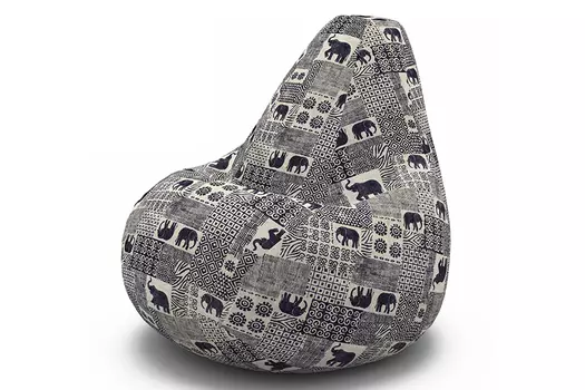 Кресло-мешок bengala (van poof) серый 85x120x85 см.