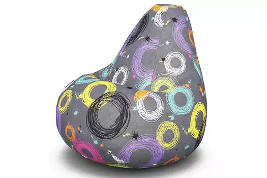 Кресло-мешок bubbles (van poof) серый 85x120x85 см.
