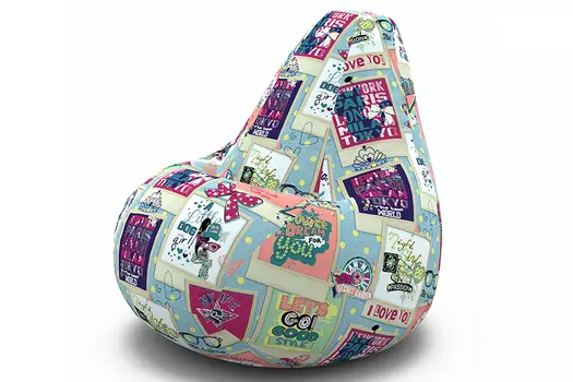 Кресло-мешок dream (van poof) голубой 85x120x85 см.