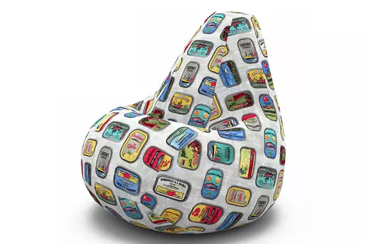 Кресло-мешок laredo (van poof) серый 85x120x85 см.