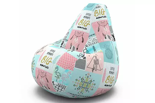 Кресло-мешок memory (van poof) голубой 85x120x85 см.