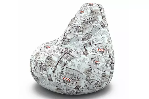 Кресло-мешок mezzo (van poof) серый 85x120x85 см.