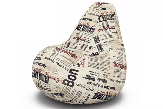 Кресло-мешок newspaper (van poof) бежевый 85x120x85 см.