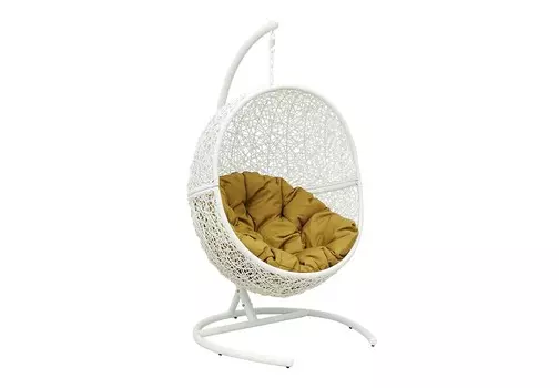 Кресло подвесное lunar white (flyingrattan) белый 95x117x78 см.