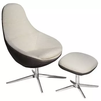 Кресло tuck combi с пуфом (kebe) белый 78x104x73 см.