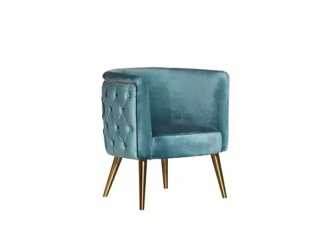 Кресло велюровое на металлических ножках (garda decor) бирюзовый 67x77x73 см.