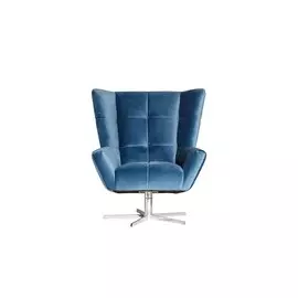 Кресло вращающееся велюровое (garda decor) синий 90x100x87 см.