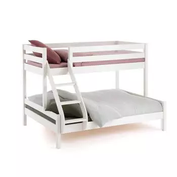 Кровать детская двухъярусная трехместная meeting (laredoute) белый 198x142x158 см.
