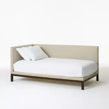 Кровать детская nailhead trim (idealbeds) серый 205x100x105 см.