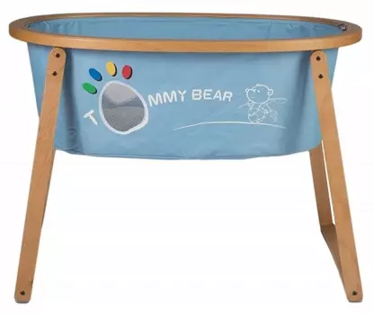 Кровать детская sleep up natural with blue textile (m-style) голубой 102x74x68 см.