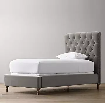 Кровать детская velvet (idealbeds) серый 130x115x215 см.