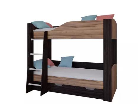 Кровать двухъярусная астра 2 венге/орех (рв-мебель) коричневый 193.4x110x150.5 см.