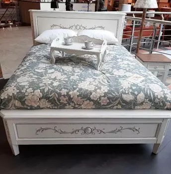 Кровать камея (инлавка) белый 116x115x215 см.