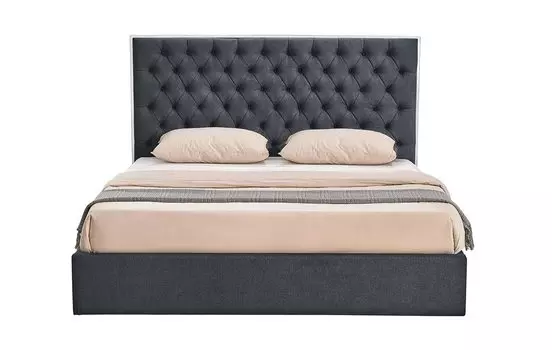 Кровать lbd1704 (160х200) серый uf860/19b (esf) серый 217.0x131.0x172.0 см.