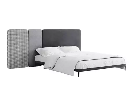 Кровать licata (ogogo) серый 256x107x210 см.