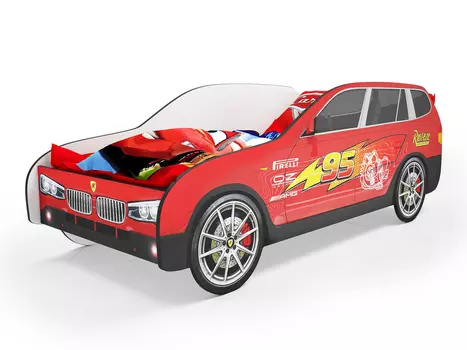 Кровать-машина карлсон джип бмв х5 (без доп. опций) (magic cars) красный 84x75x184 см.