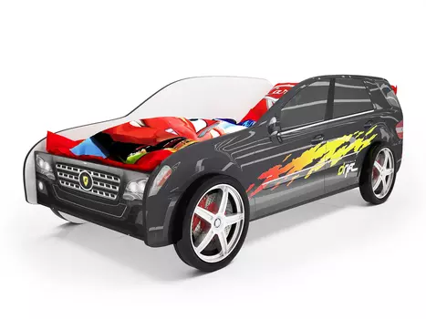 Кровать-машина карлсон джип мерседес gl (с объемными колесами) (magic cars) черный 94x75x184 см.