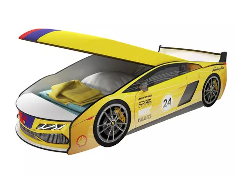 Кровать-машина карлсон ламба (без доп.опций) (magic cars) желтый 75x50x184 см.