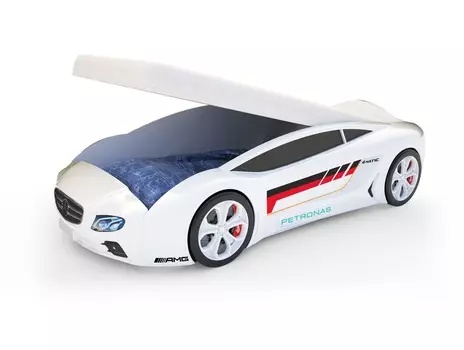 Кровать-машина карлсон roadster мерседес с подъемным механизмом (magic cars) белый 105x49x174 см.