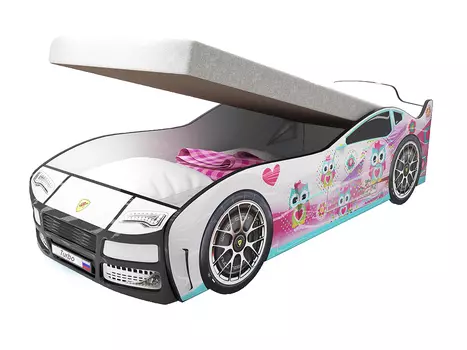 Кровать-машина карлсон турбо (с подъемным механизмом) (magic cars) белый 75x48x178 см.