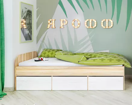Кровать ярофф (ярофф) бежевый 93x65x203 см.