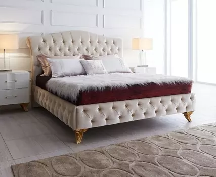 Кровать rimini (fratelli barri) бежевый 203x145x236 см.