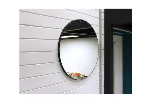 Круглое зеркало (banska) черный 70x70x2.4 см.