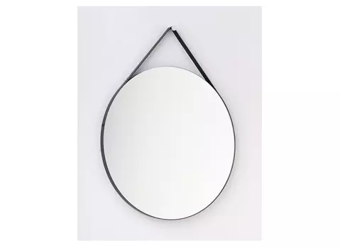 Круглое зеркало на ремне d 62 (banska) черный 62x76x2.4 см.