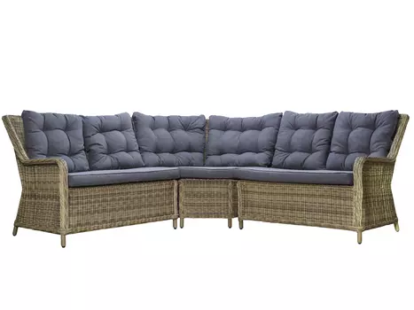 Круглый диванный модуль бергамо (outdoor) бежевый 163x98x90 см.