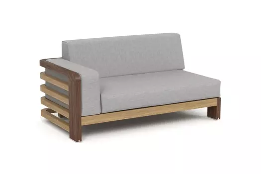 Кушетка левая lagoon (yachtline) серый 144x74x83 см.