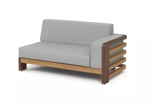 Кушетка правая lagoon (yachtline) серый 144x74x83 см.