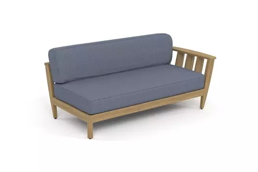 Кушетка правая reef (yachtline) голубой 180x77x90 см.