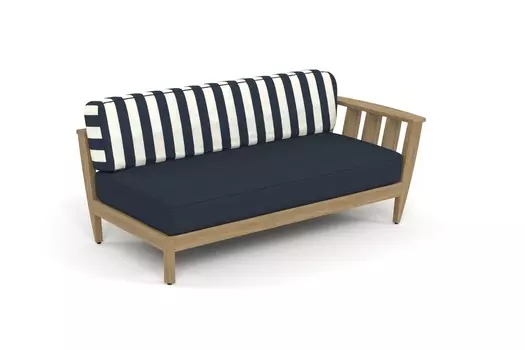 Кушетка правая reef (yachtline) синий 180x77x90 см.