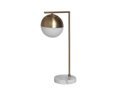 Лампа настольная с матовым плафоном, золото (garda decor) белый 45x55 см.