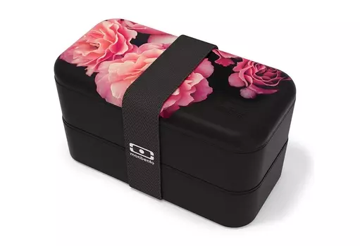 Ланч-бокс mb original flower mood black (monbento) мультиколор 18x10x9 см.