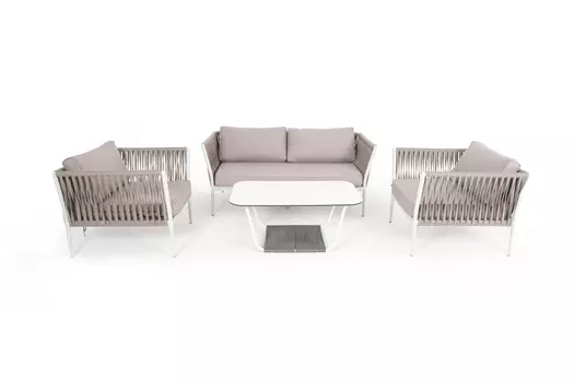 Лаунж-зона плетеная из роупа касабланка (outdoor) серый 100x40x65 см.