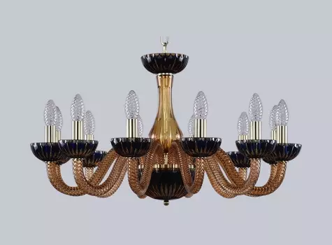 Люстра amber blue h-1nk (bohemia ivele crystal) коричневый 40 см.