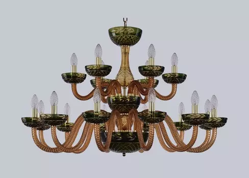Люстра amber green h-1j (bohemia ivele crystal) зеленый 65 см.