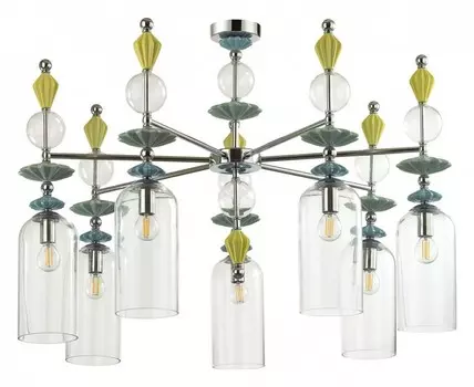 Люстра на штанге bizet (odeon light) прозрачный 62 см.