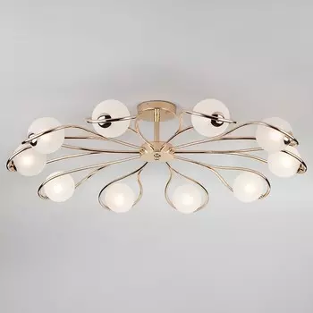 Люстра на штанге camomile (eurosvet) золотой 23 см.