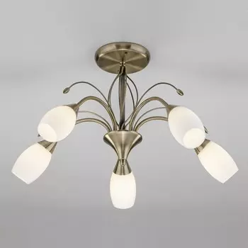 Люстра на штанге ginevra (eurosvet) бронзовый 37 см.