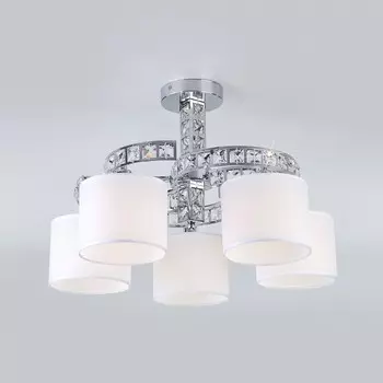 Люстра на штанге salina (eurosvet) серебристый 36 см.