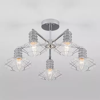 Люстра на штанге tranello (eurosvet) серебристый 28 см.