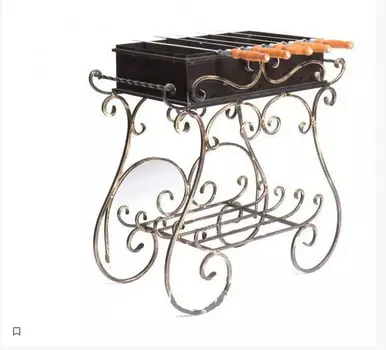 Мангал для дачи весенний (bigarden) черный 40x90 см.