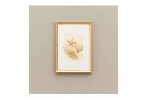 Морское панно в бело-золотистой гамме (wowbotanica) золотой 23x32 см.