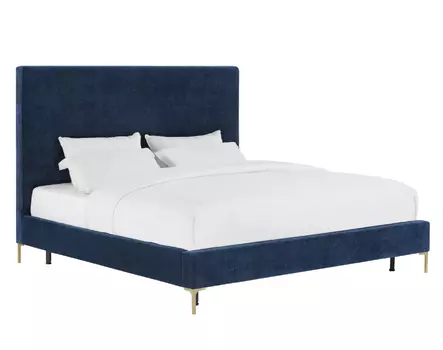 Мягкая кровать albee (myfurnish) синий 170x145x215 см.