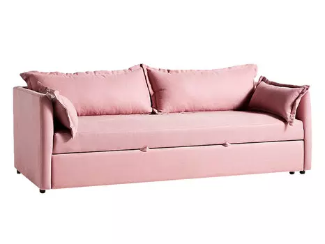Мягкий раскладной диван brevor (myfurnish) розовый 220x80x95 см.