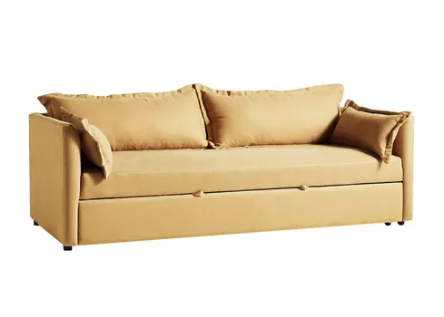 Мягкий раскладной диван brevor (myfurnish) желтый 220x80x95 см.