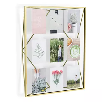 Мультирамка настенная рrisma матовая латунь (umbra) золотой 46x56x9 см.