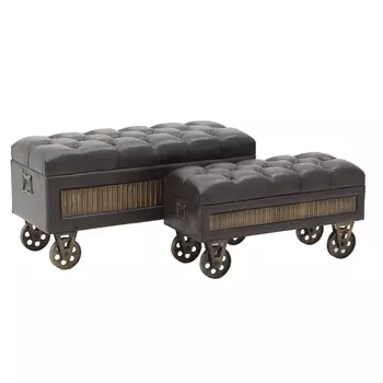 Набор банкеток на колесах maurist (to4rooms) коричневый 100x52x40 см.